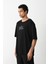 %100 Pamuk Plz Baskılı Oversize T-Shirt 3