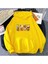 Kadın Hallowen Pumpkin Latte Drink Baskılı Oversize Sarı Kapuşonlu Sweatshirt B 1