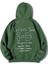 Unisex Yeşil I-D Baskılı Oversize Kapüşonlu Sweatshirt 2