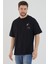 Siyah Zeus Baskılı Oversize Bisiklet Yaka T-Shirt 2
