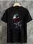 Siyah Zeus Baskılı Oversize Bisiklet Yaka T-Shirt 3