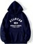 Erkek Lacivert American Middle Basklı Kapüşonlu Oversize Sweatshirt 1