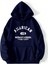 Erkek Lacivert American Middle Basklı Kapüşonlu Oversize Sweatshirt 3
