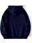 Erkek Lacivert American Middle Basklı Kapüşonlu Oversize Sweatshirt 4