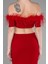 Kayık Yaka Cut Out Detay Abiye Elbise ABU3602 4