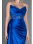 Straplez Drapeli Uzun Saten Abiye ABU3998 3