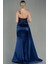 Straplez Drapeli Uzun Saten Abiye ABU3998 2
