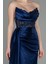 Straplez Drapeli Uzun Saten Abiye ABU3998 3