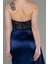 Straplez Drapeli Uzun Saten Abiye ABU3998 4
