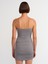 91177 Straplez Poliamid Elbise-Gri 2