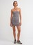 91177 Straplez Poliamid Elbise-Gri 3