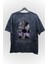 Oversize Tanrı Heykeli ve Sung Jin-Woo Sırt Baskılı Solo Leveling Yıkamalı T-Shirt 2