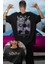Oversize Gülümseyen Tanrı Heykeli Anime Sırt Baskılı T-Shirt, Unisex Solo Leveling Baskılı Tişört 1