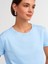 3471 Bisiklet Yaka Basic T-Shirt-Açık Mavi 4