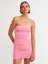 91177 Straplez Poliamid Elbise-Pembe 1
