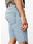 Straight Açık Indigo Erkek Denim Şort DT10720_STRAIGHT Fit Normal Bel Açı 2