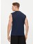 Bisiklet Yaka Mavi Erkek T-Shirt 3DPT80PJ02Z 4