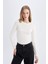 Slim Fit Dar Kesim Bisiklet Yaka Fitilli Kaşkorse Basic Düz Uzun Kollu Tişört C7516AX24AU 1