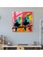 Şakacı Pop Art Cam Baskı - Kalın Arka Plan Üzerinde Canlı Kuşlar, 30X30 2