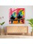 Şakacı Pop Art Cam Baskı - Kalın Arka Plan Üzerinde Canlı Kuşlar, 30X30 3