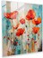 Soyut Haşhaş Tarlası Cam Baskı Sanat Eseri - Modern Duvar Dekoratif Parça, 30X30 1