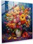 Pointillist Stilde Renkli Cam Baskı: Canlı Çiçek Patlaması, 30X30 1