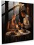 Romantik Mum Işığında Akşam Yemeği Cam Baskı - Romantik, Gerçekçi Yağlıboya Tablo, Samimiyet, Mum Işığında Akşam Yemeği, 30X30 1
