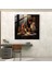 Romantik Mum Işığında Akşam Yemeği Cam Baskı - Romantik, Gerçekçi Yağlıboya Tablo, Samimiyet, Mum Işığında Akşam Yemeği, 30X30 2