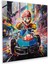 Renkli Pop Art Cam Baskı - Mario ve Luigi Fütüristik Bir Şehirde Yarışıyor - Modern Duvar Dekoru Cam Duvar Sanatı, 30X30 1