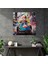 Renkli Pop Art Cam Baskı - Mario ve Luigi Fütüristik Bir Şehirde Yarışıyor - Modern Duvar Dekoru Cam Duvar Sanatı, 30X30 2