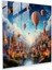 Bohem Sıcak Hava Balonları Cam Baskı - Bohem, Modern Sanat, Bohem Sıcak Hava Balonları, Kaprisli, 30X30 1