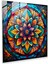 Bohem Mandala Vitray Baskı - Bohem, Modern Sanat, Duvar Dekorasyonu, Vitray Pencere, 30X30 1