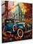 Büyüleyici Vitray Klasik Araba Baskı - Cam Sanatı, Cam Duvar Sanatı, Ev Dekorasyonu, Duvar Dekoru, Modern Sanat Eseri, 30X30 1