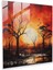 Fiery Embrace Cam Baskı - Gün Batımı, Cam Sanatı, Ev Dekorasyonu, Ateşli Gün Batımı, 30X30 1