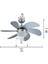 Çok Renkli Kcf282 60w 30 Inç Silver 6 Kanatlı Lambalı Avizeli Ipli Tavan Latörü 2 Yıl 3 50-100 2