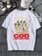 Oversize Baskılı Beyaz Renk Salaş T-Shirt %100 Pamuk 4