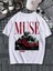 Oversize Baskılı Beyaz Renk Salaş T-Shirt %100 Pamuk 3