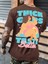 Oversize Baskılı Kahverengi Renk Salaş T-Shirt %100 Pamuk 2