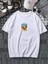 Oversize Baskılı Beyaz Renk Salaş T-Shirt %100 Pamuk 2