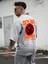 Oversize Baskılı Gri Renk Salaş T-Shirt %100 Pamuk 1