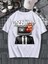 Oversize Baskılı Beyaz Renk Salaş T-Shirt Pamuk 3