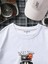 Oversize Baskılı Beyaz Renk Salaş T-Shirt Pamuk 4