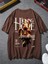 Oversize Baskılı Kahverengi Renk Salaş T-Shirt %100 Pamuk 3