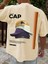 Oversize Baskılı Bej Renk Salaş T-Shirt %100 Pamuk 2