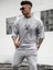 Oversize Baskılı Gri Renk Salaş T-Shirt %100 Pamuk 2
