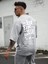 Oversize Baskılı Gri Renk Salaş T-Shirt %100 Pamuk 1