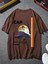 Oversize Baskılı Kahverengi Renk Salaş T-Shirt %100 Pamuk 1