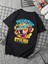 Oversize Baskılı Siyah Renk Salaş T-Shirt %100 Pamuk 5