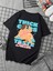 Oversize Baskılı Siyah Renk Salaş T-Shirt %100 Pamuk 3