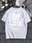 Oversize Baskılı Beyaz Renk Salaş T-Shirt %100 Pamuk 2